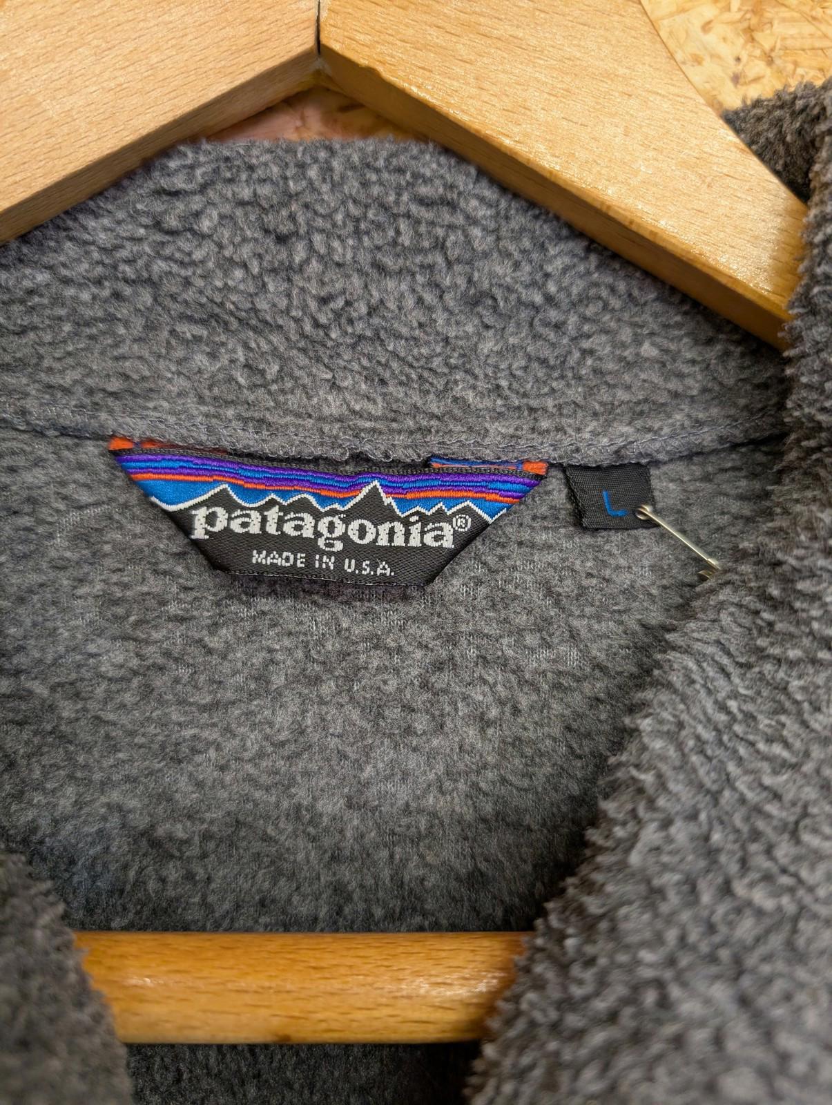 Patagonia Fleece Large Men Sweater Grey Blue Half Zip 1/4 USA Made Vintage 80s