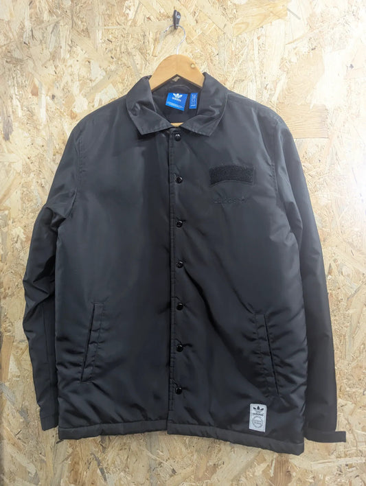 Adidas Seoul Coach Jacket Mens Medium Black Padded Quilt Skateboard Streetwear