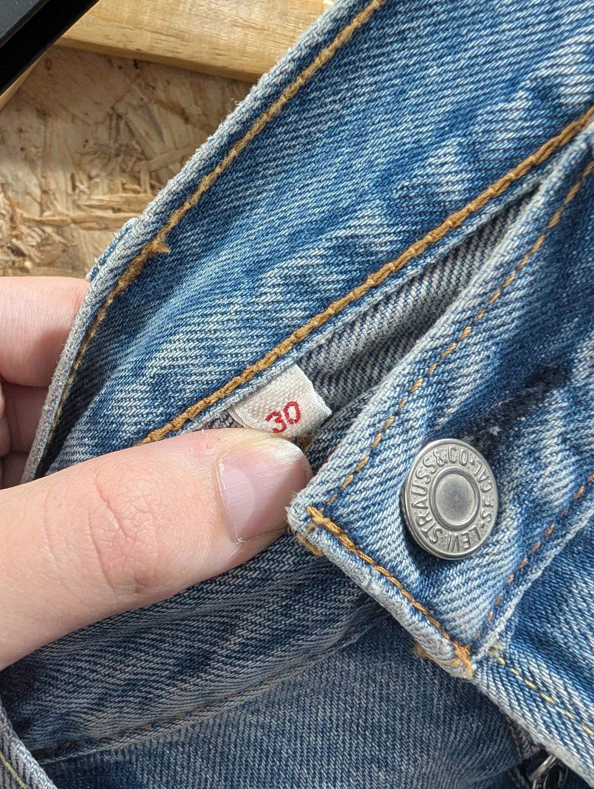 Levi Strauss Denim Mini Skirt Womens Size W30 Distressed Casual Short Blue