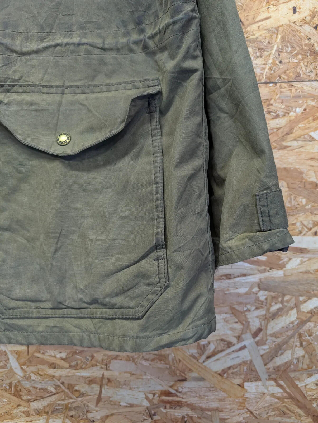 Filson Cover Cloth Mile Marker Coat Mens XL Wax Cotton Jacket Olive Tin USA Oil