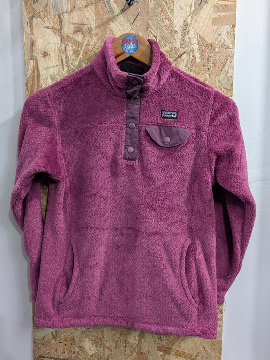 Patagonia Fleece Age 10 Girls Medium Jumper Pullover Pink Hiking Warm