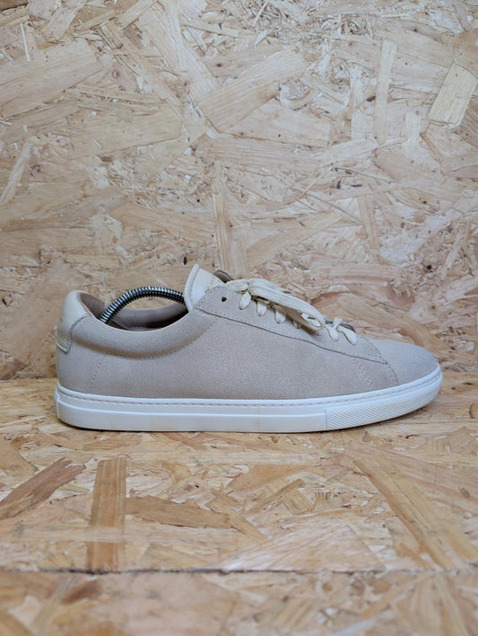Zespa Court Low Trainers UK 9 EU 43 Suede Leather Beige Aix En Provence Lace-Up
