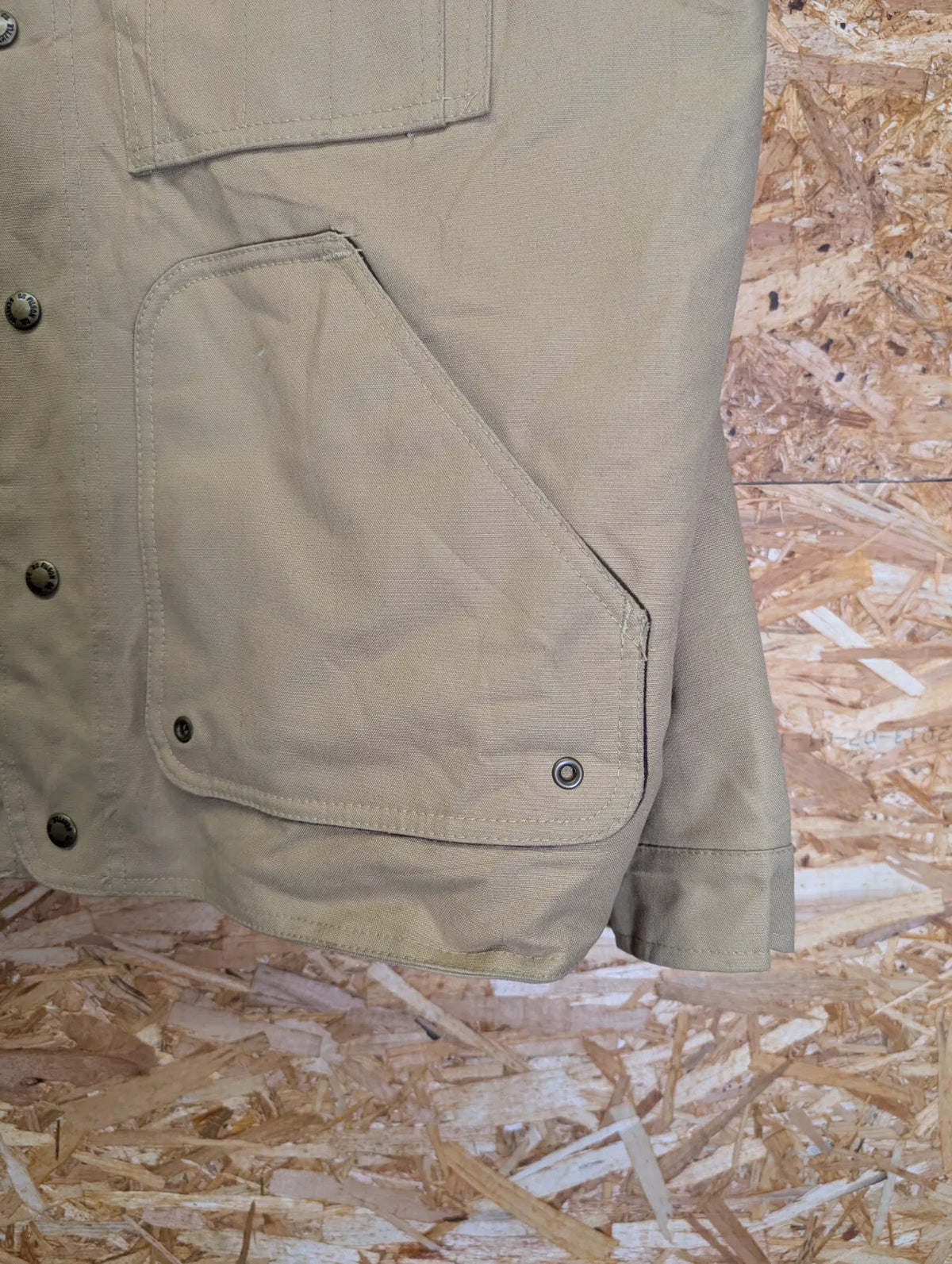 Filson Klondike 721 Jacket Mens Large Tan Canvas Dry Cloth USA Made Wool Lined