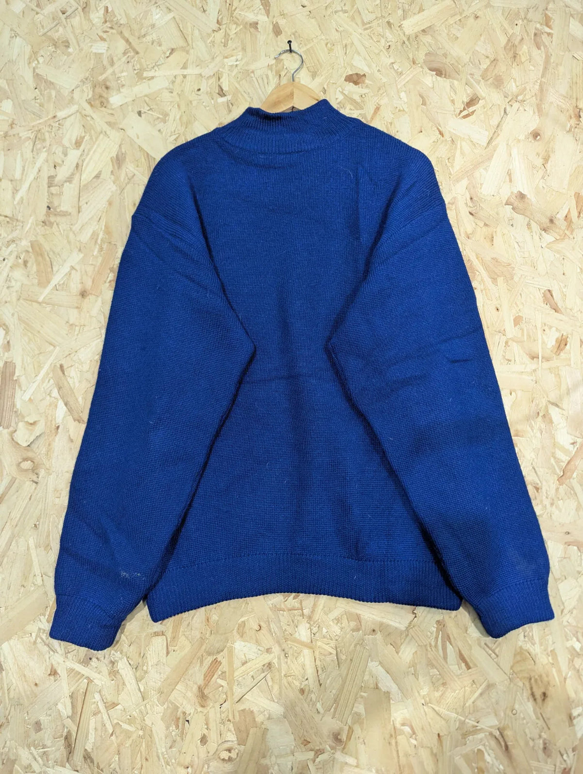 Patagonia Alpinist Heavy Wool Sweater Mens Large Blue Mock Neck Pocket Vintage