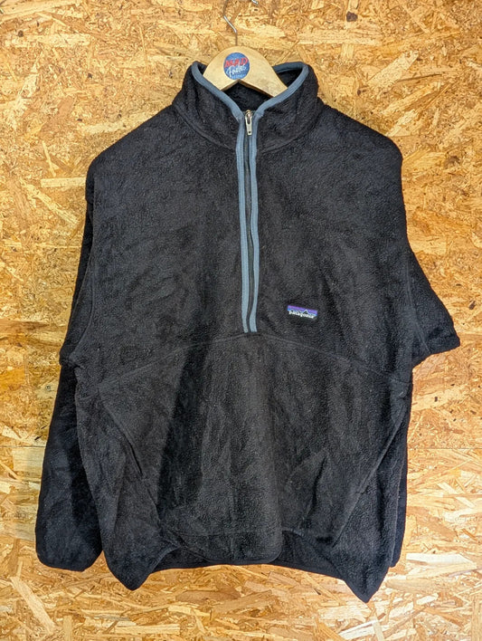 Patagonia Synchilla Fleece Mens Large Black 1/4 Zip Vintage Hiking Outdoors
