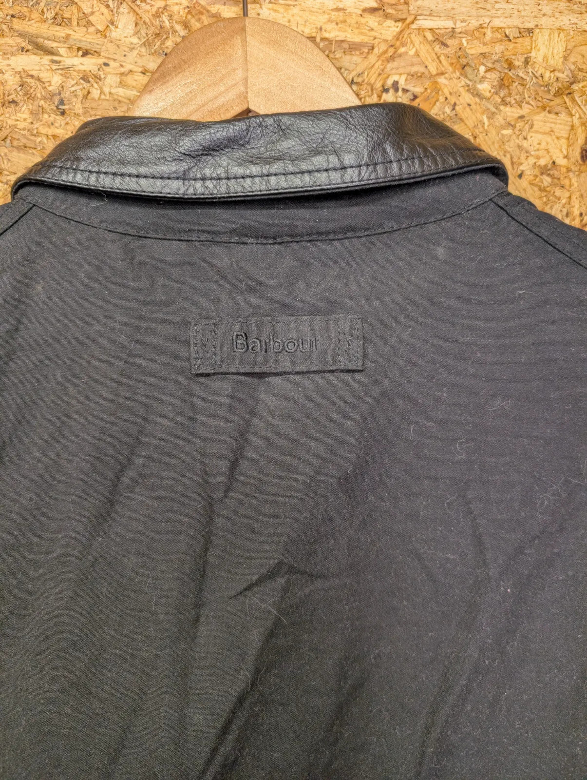 Barbour Fieldspar Wax Jacket Mens XL Black Leather Collar Checked Lining Ltd Ed