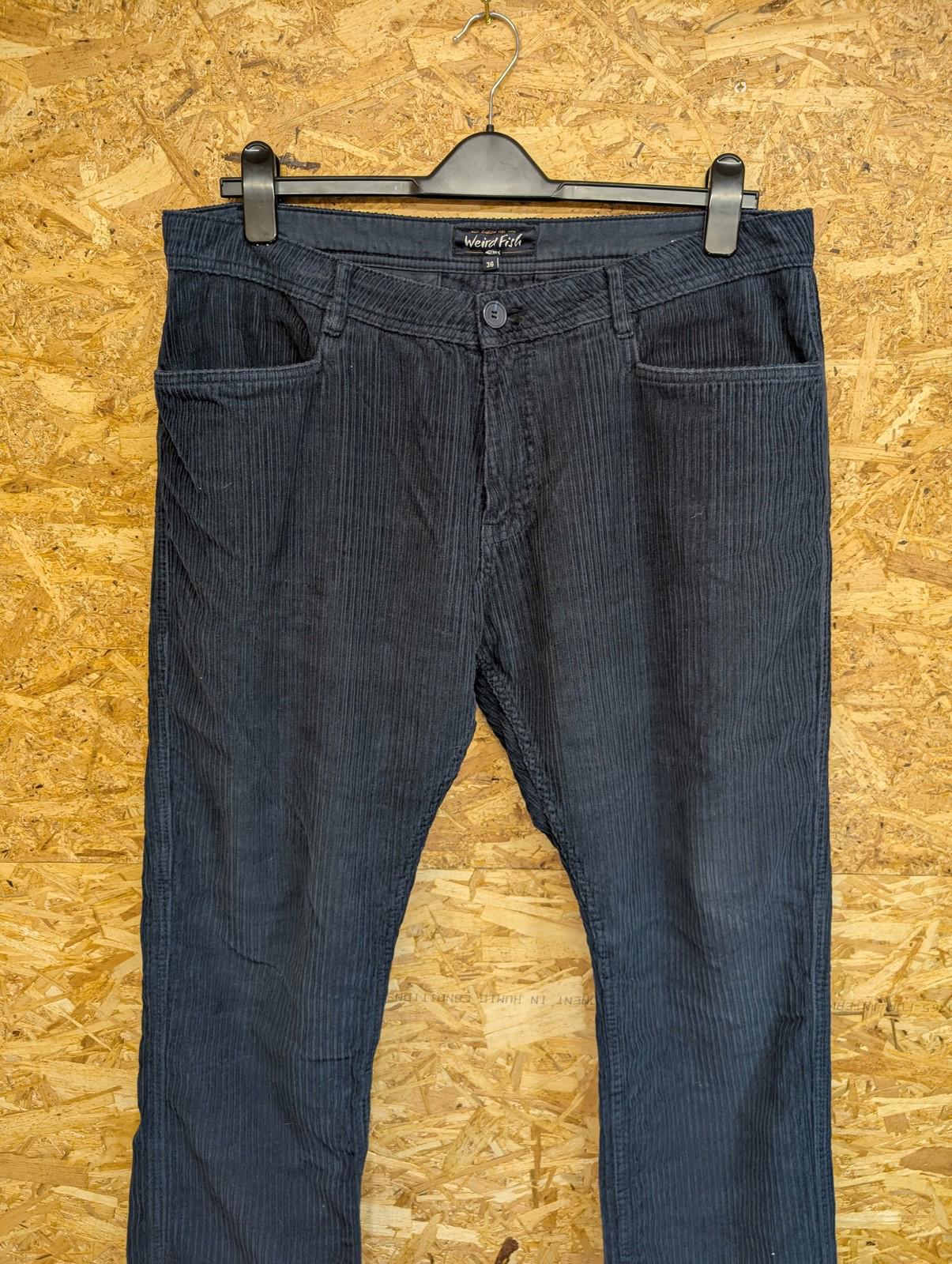 Weird Fish Trousers W36 L31 Men Corduroy Straight Leg Casual Navy Blue Cotton
