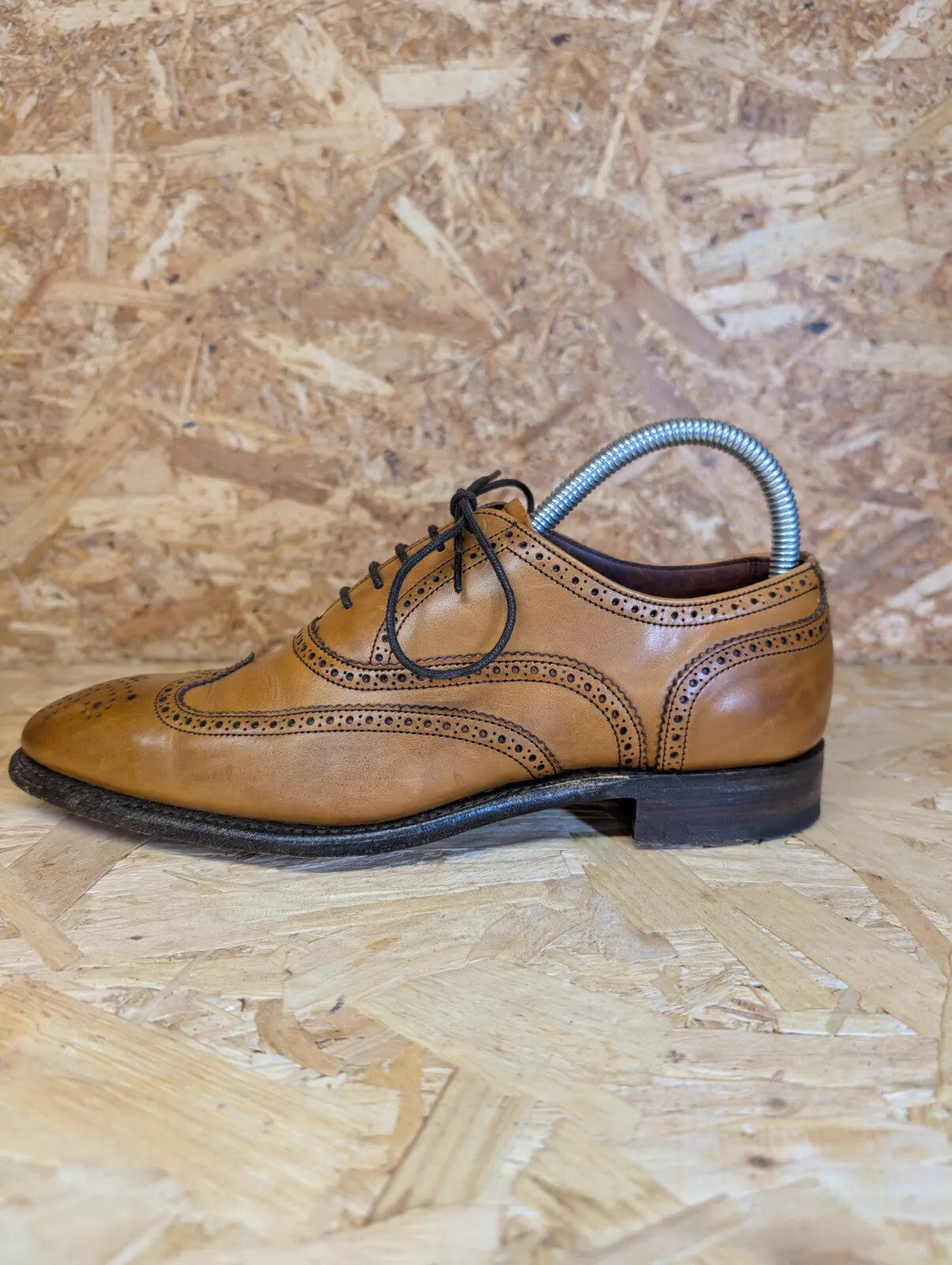 Joseph Cheaney & Sons Wingtip Oxford Shoes Men UK 7 Tan Leather Brogue Gladstone