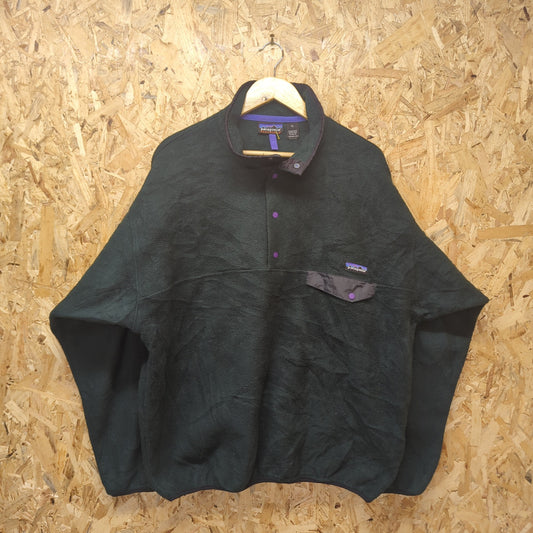 Patagonia Green Purple Synchilla Y2K Jumper Fleece Sweater Pullover Top XL