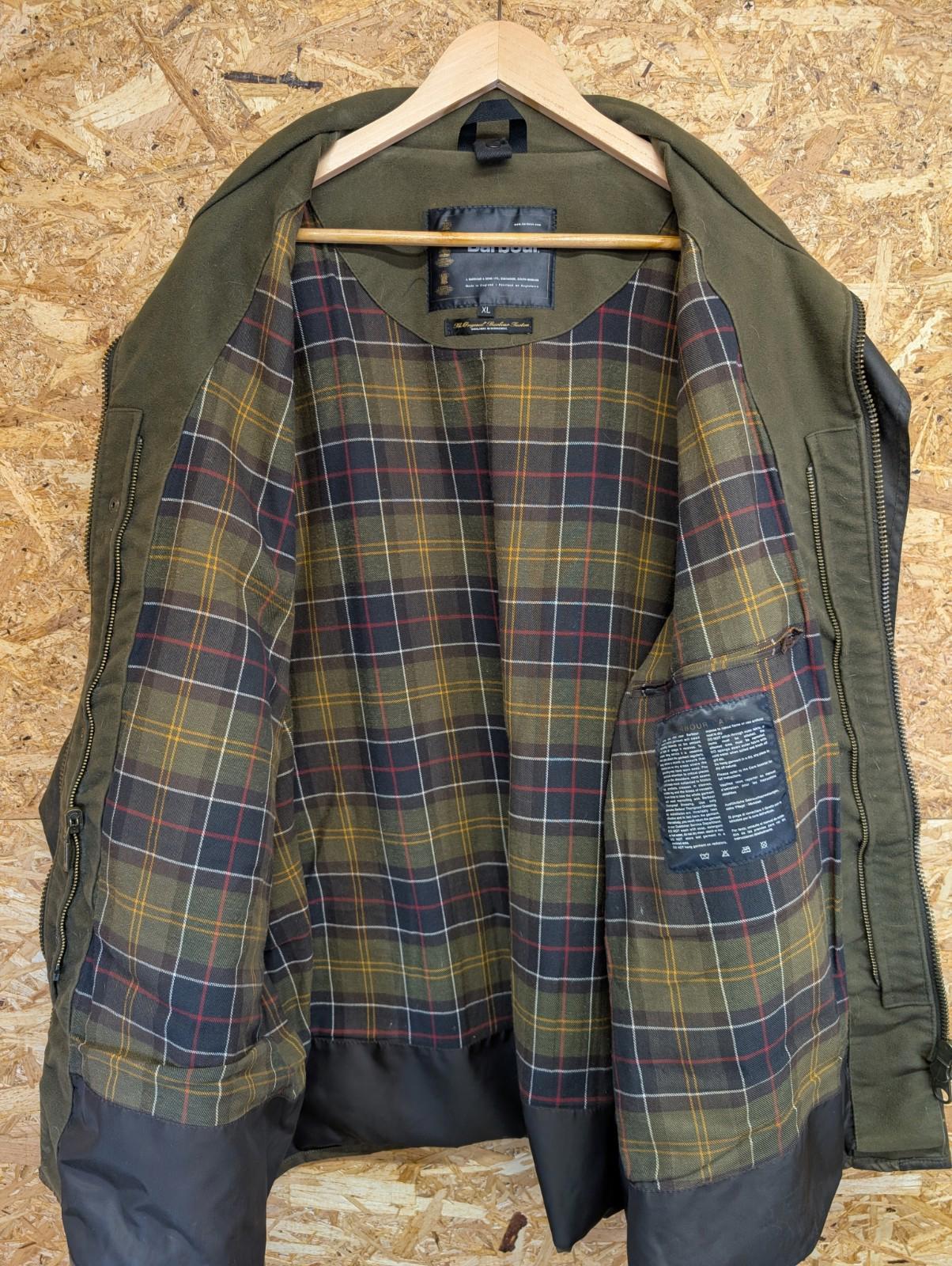 Barbour Berwick Wax Jacket XL Men A570 Long Cotton Brown England Made Tartan