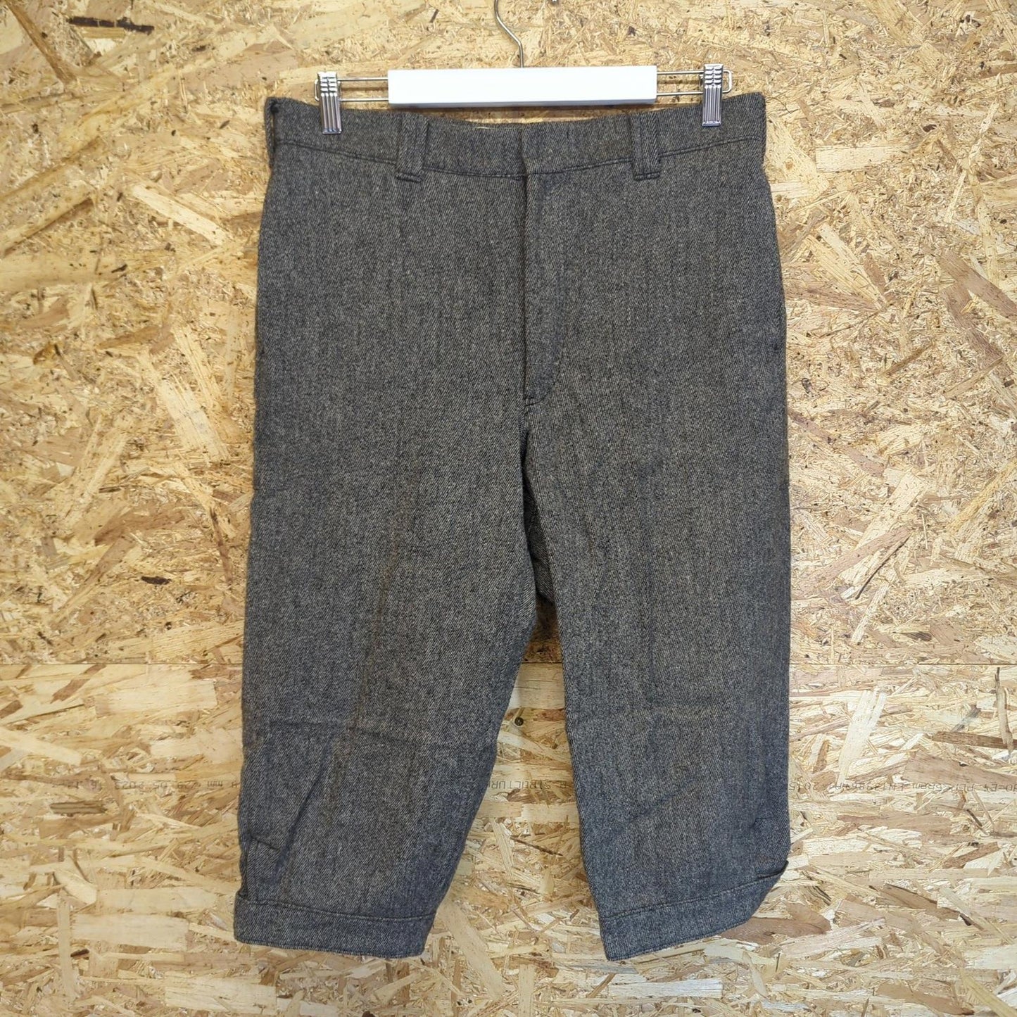 1970s Woolrich Grey Wool Plaid Hunting 3/4 Pants Workwear Vintage Pantaloons 32