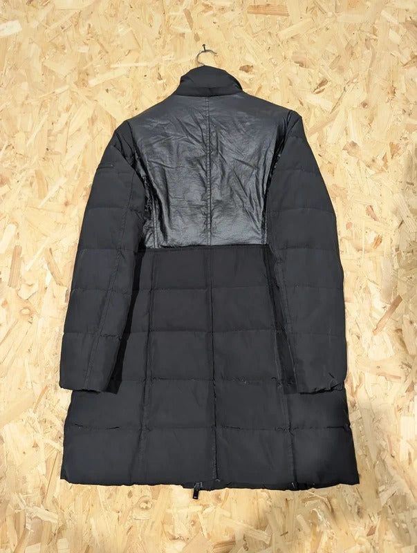 7 For All Mankind Puffer Coat Womens Medium Black Down Filled Quilted Longline