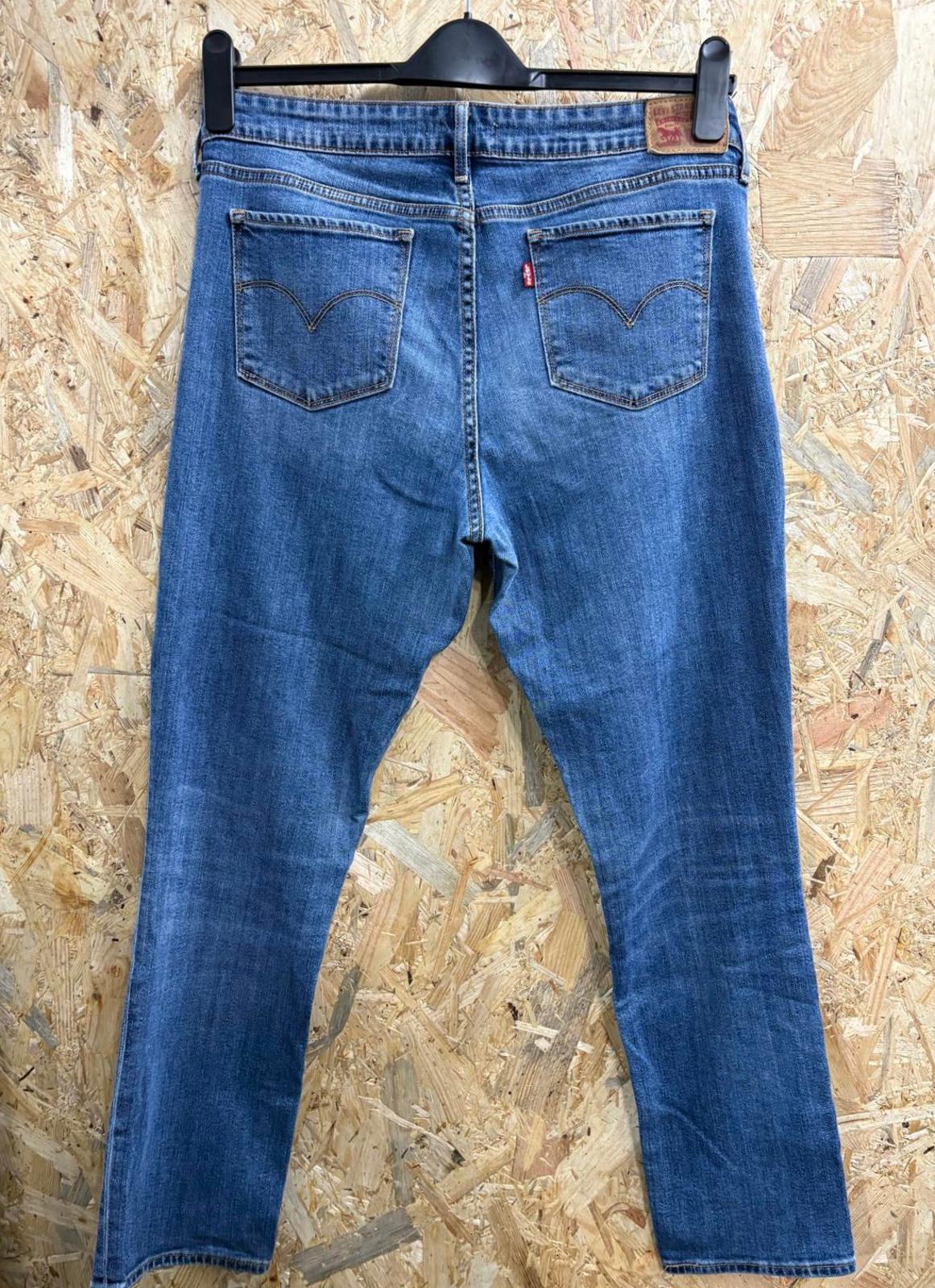 Levis 712 Slim Jeans W32 L32 Women Mid Blue Stretch Denim Red Tab Zip Fly