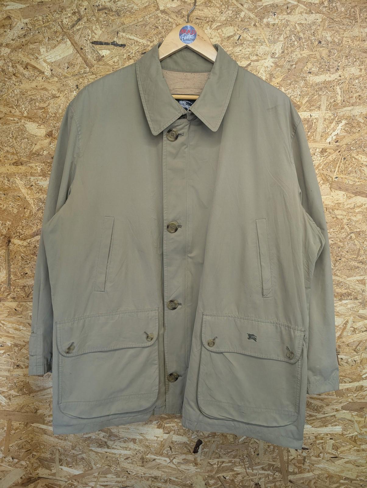 Burberry Beige Mac Coat XL 44 Men Nova Check Lined Button Pocket 90s Vintage