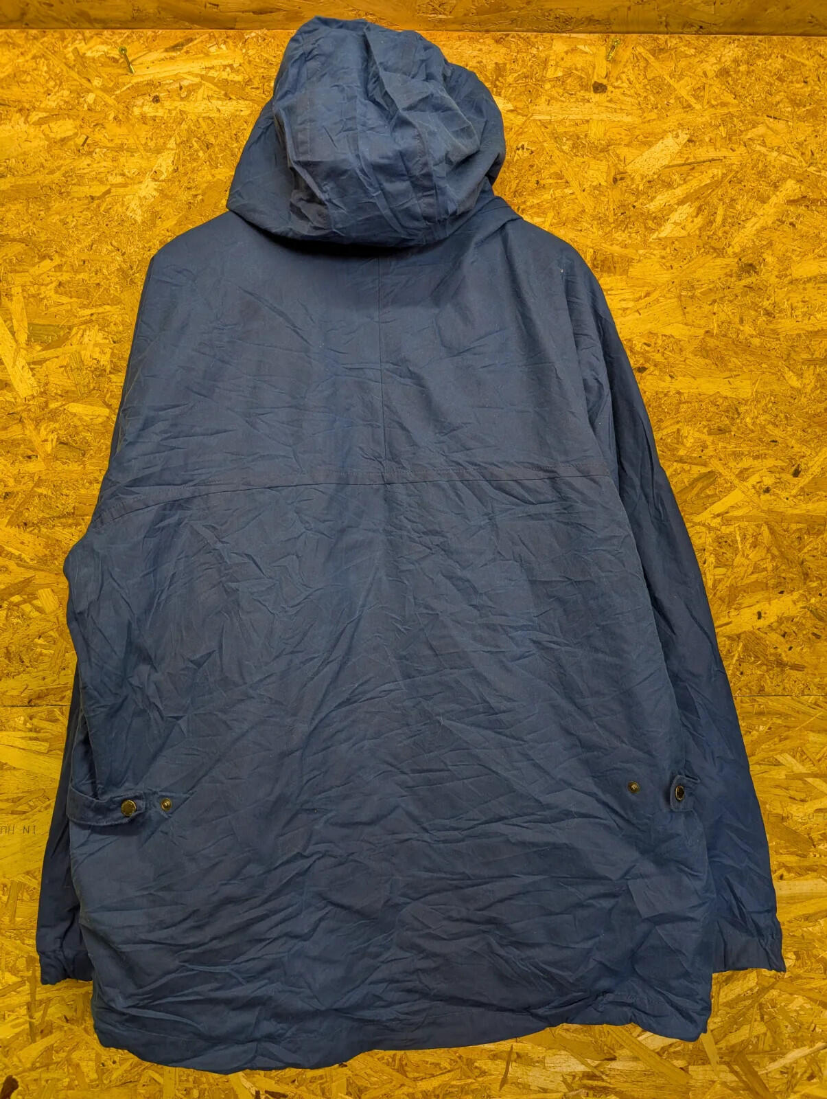Patagonia Waxed Cotton Hooded Jacket Mens XL Blue Full Zip Pockets Outdoor