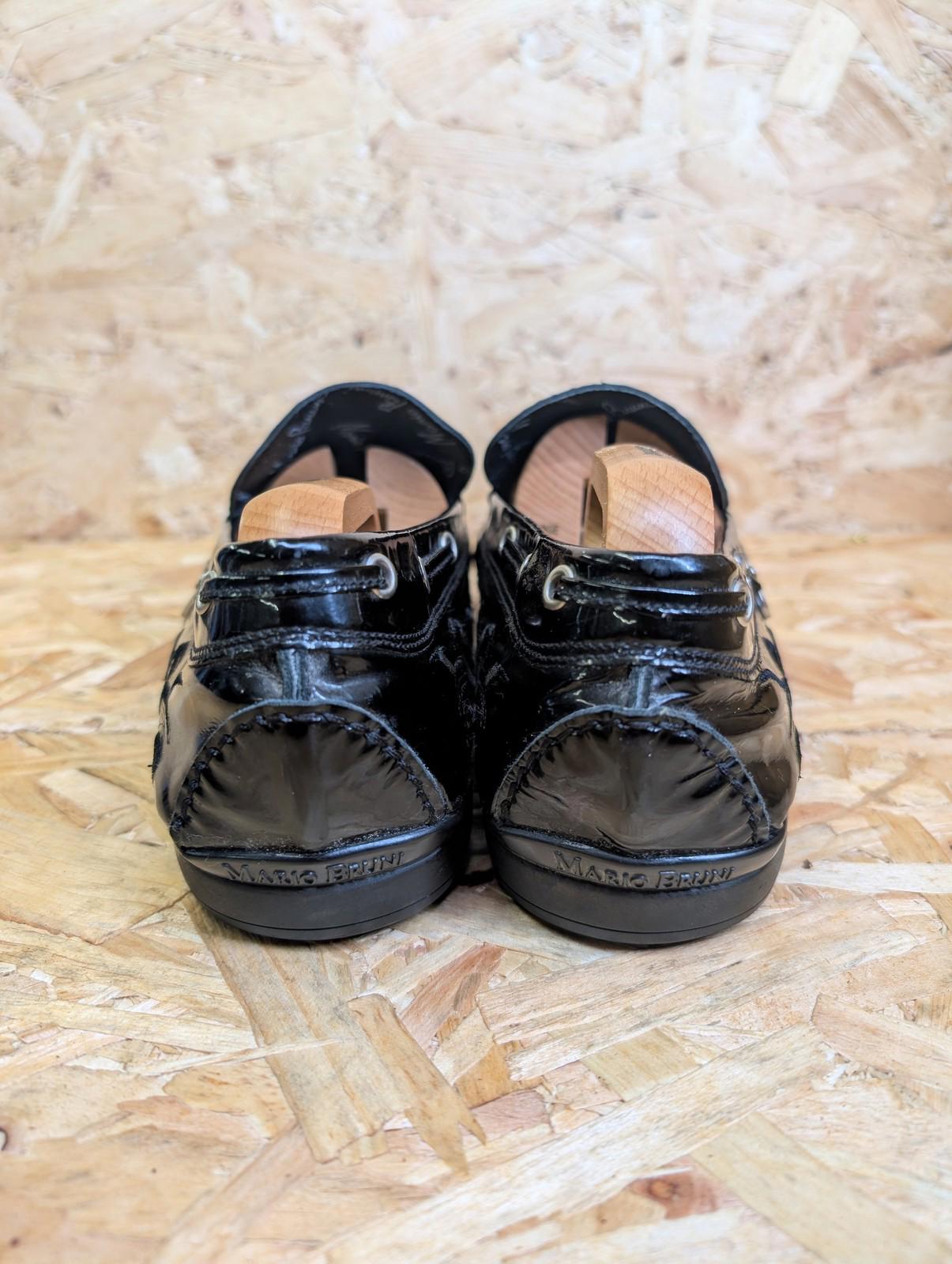 Mario Bruni Loafer Slip-On Mens UK 10 Embroidered Black Driving Shoes