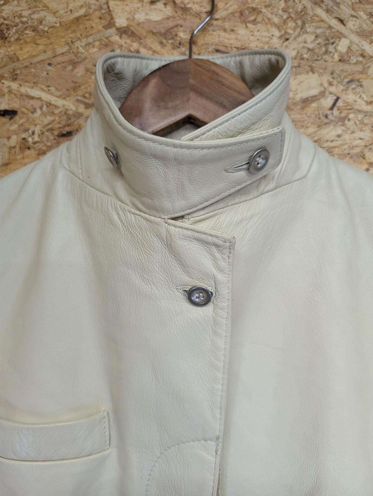 Belstaff Jacket Size 14 Women 42 Leather Italy Cream Beige Vintage Cafe Racer