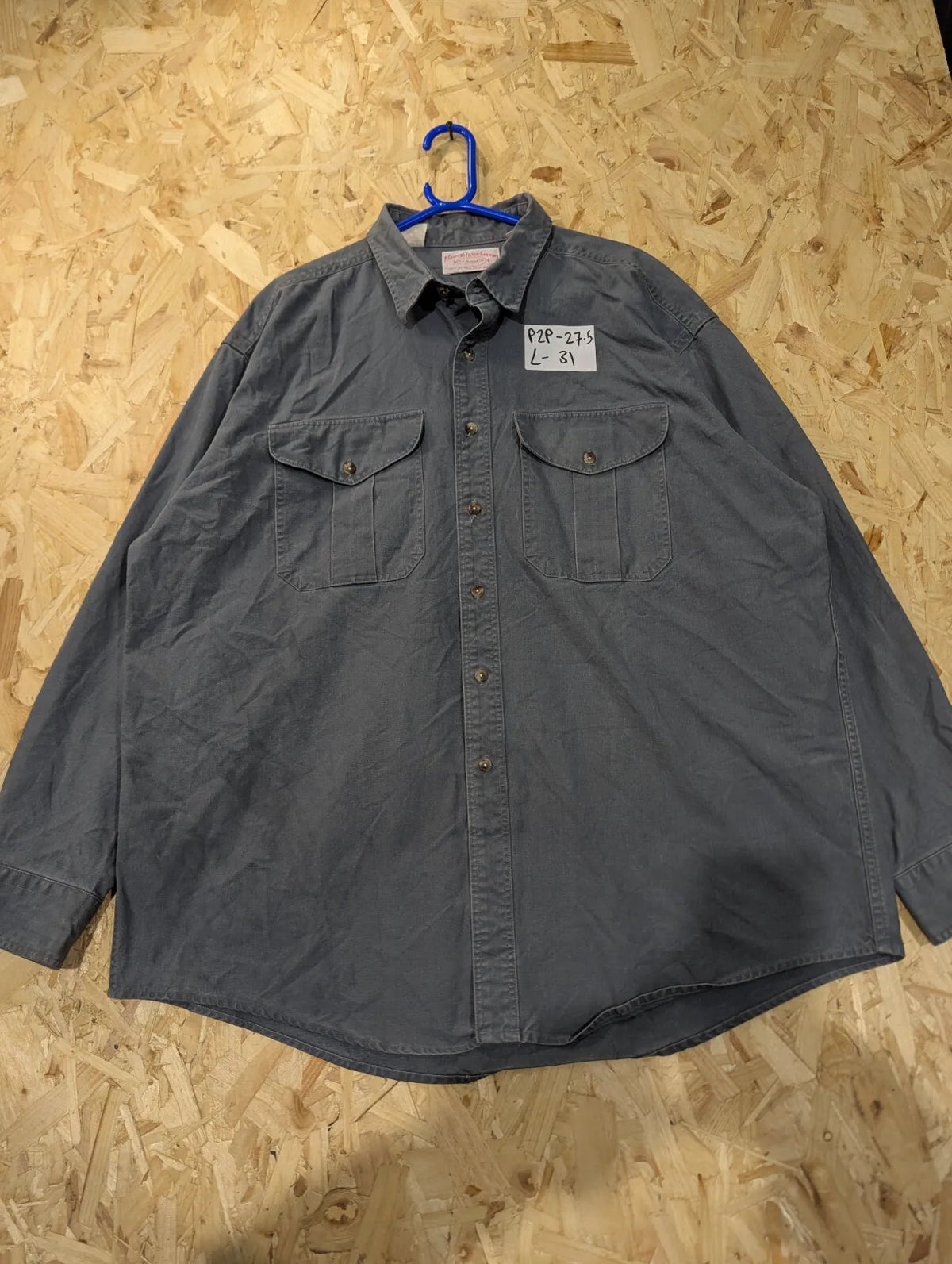 Filson Shelter Cloth Shirt Mens XXL Charcoal Grey Cotton Canvas USA