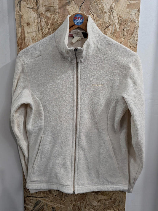 Patagonia Fleece Jacket Small Women Warm Hiking Walking White Made USA Full Zip