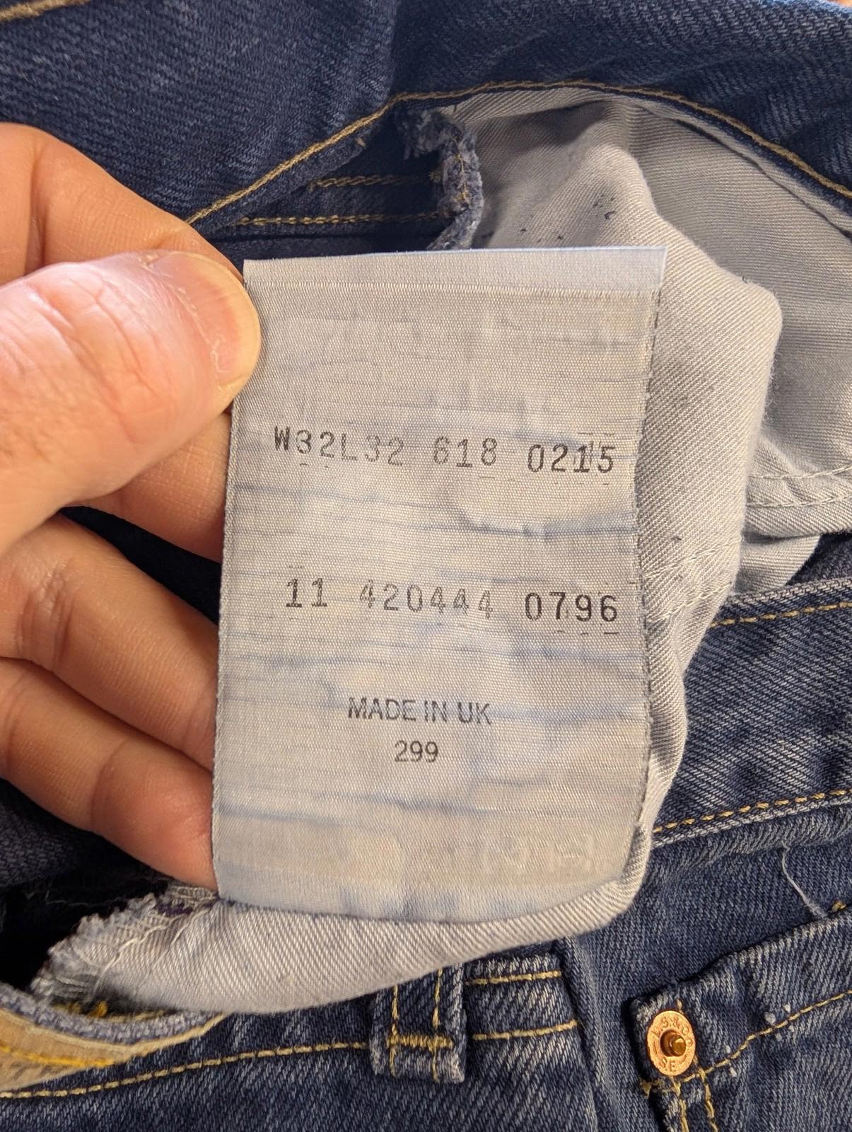 Levis 618 Original Jeans Mens W32 L32 Vintage 90s Navy Blue Denim Straight Fit