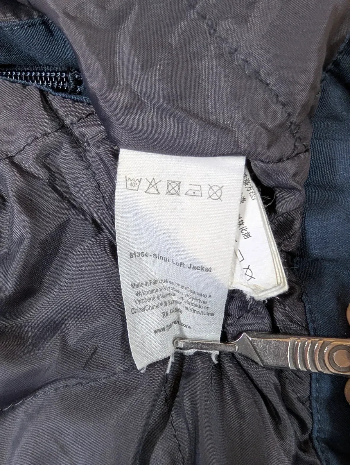 Fjallraven G1000 Singi Loft Jacket Medium Navy Greenland Wax Hood Fleece Lined