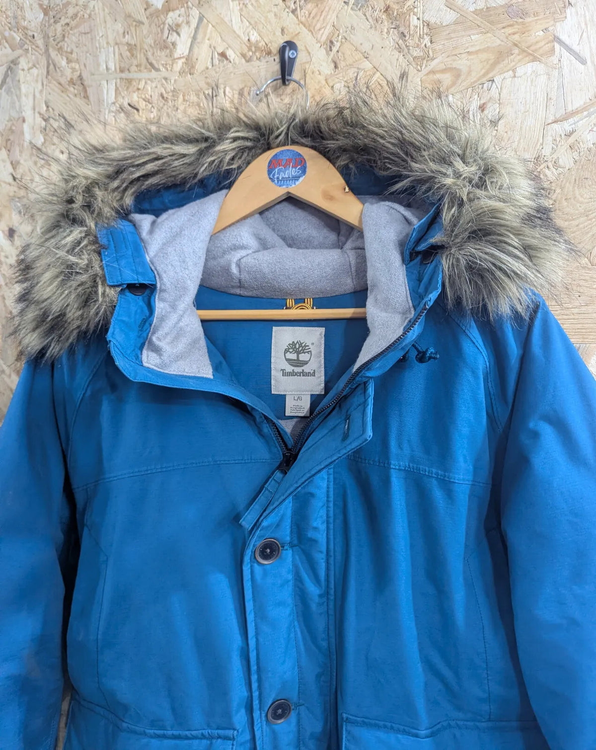 Timberland Down Filled Parka Mens Turquoise Large Blue Down HyVent Waterproof