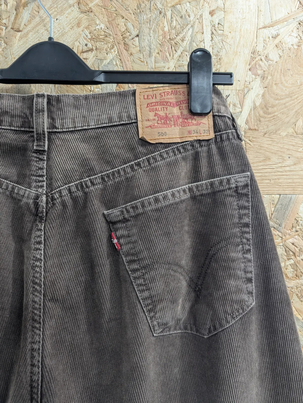 Levis 508 Corduroy Pants Mens W34 L32 Brown Cotton Jeans Button Fly Trousers