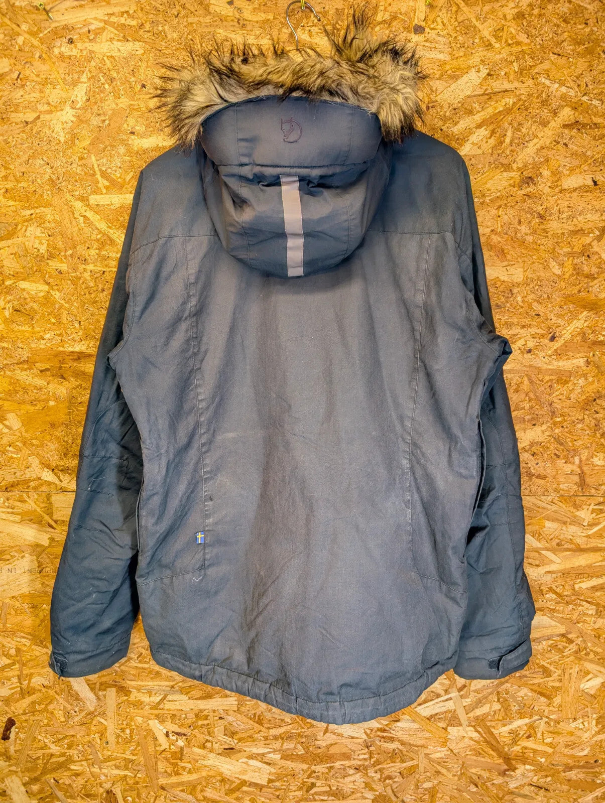 Fjallraven G1000 Singi Loft Jacket Medium Navy Greenland Wax Hood Fleece Lined