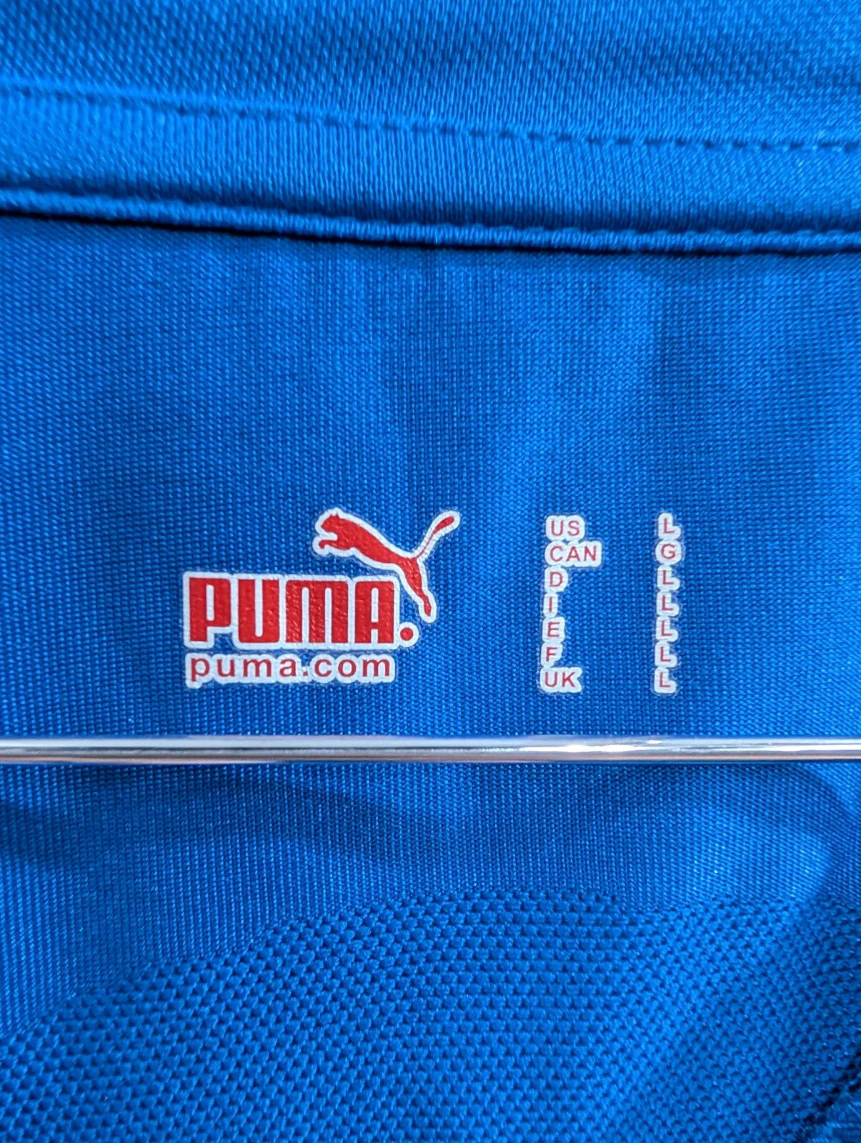Italy 10/11  Home Top Mens Large Blue Short Sleeve Football Puma International
