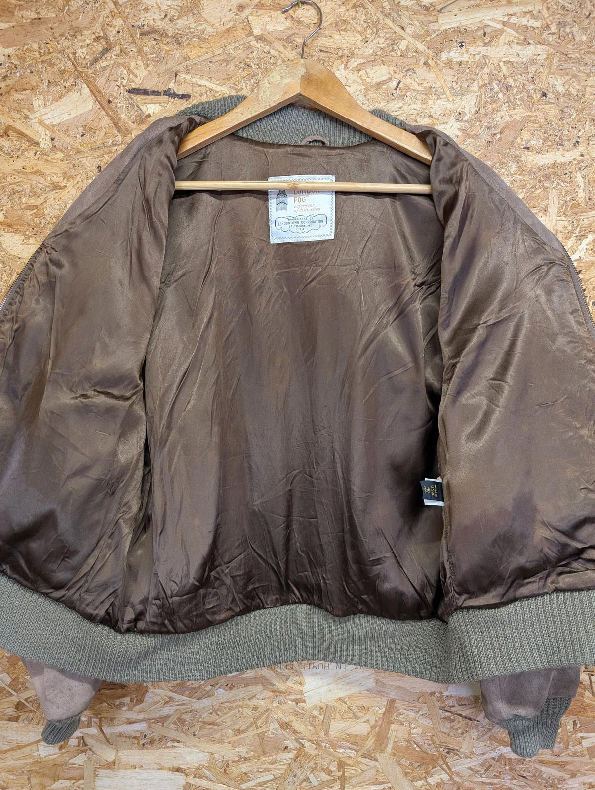Vintage London Fog Bomber Jacket Medium 40 Men Suede Lined Brown USA Made 70s