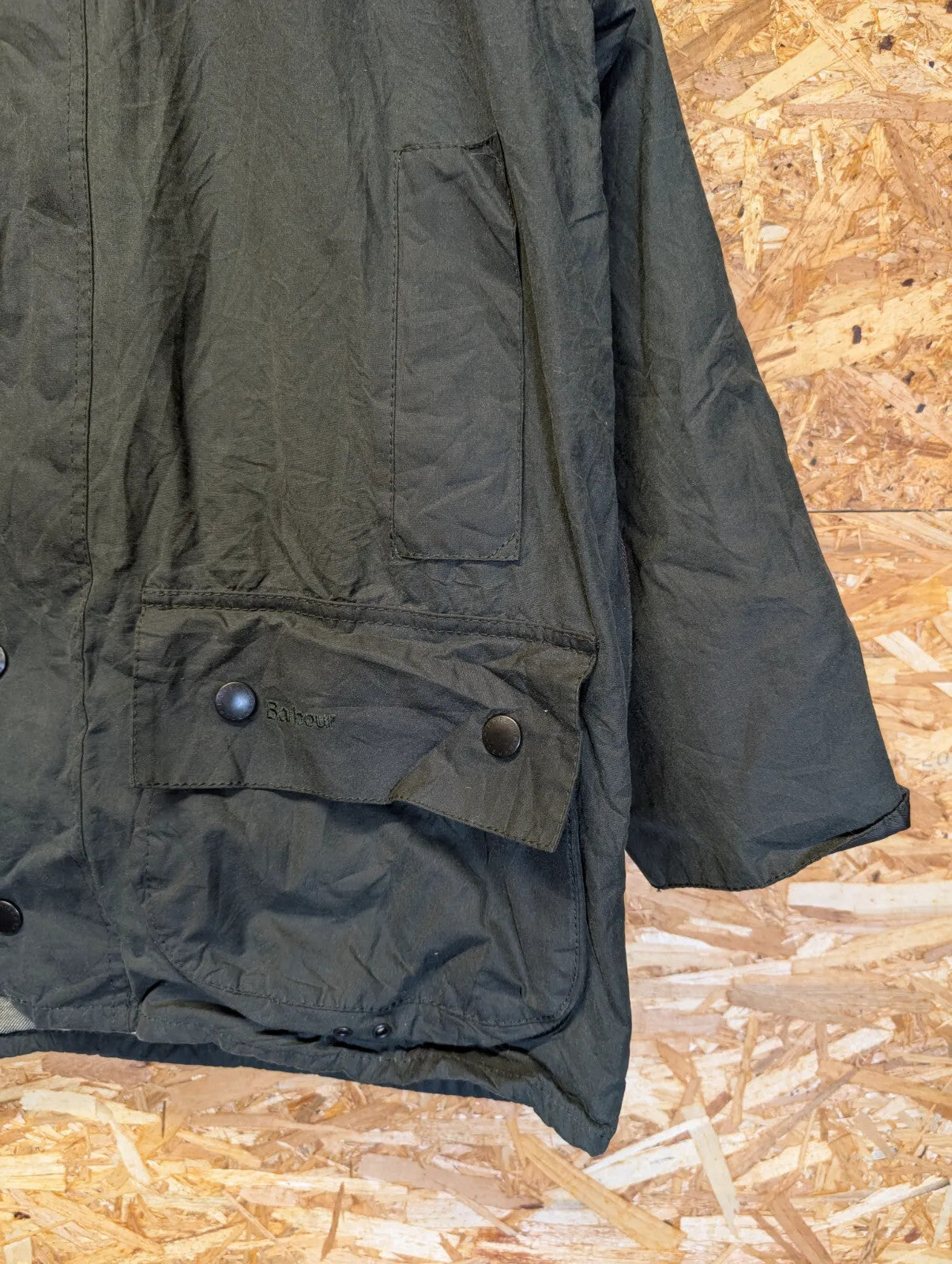 Barbour Beaufort Wax Jacket Mens C40 Medium Green Cotton Corduroy Made England