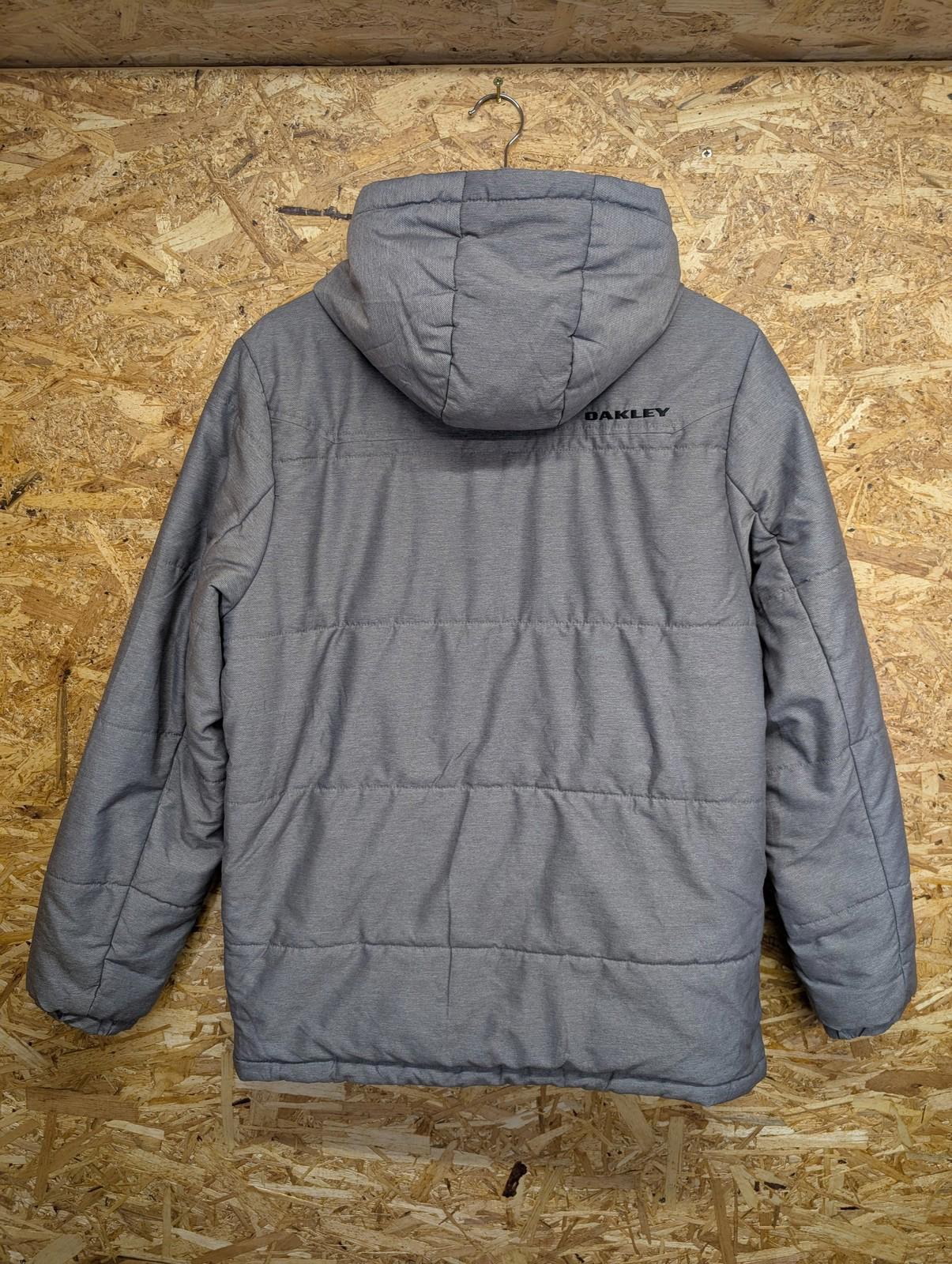 Oakley Grey Puffer Jacket Medium Men Mid-Length Parka Hooded Winter Coat