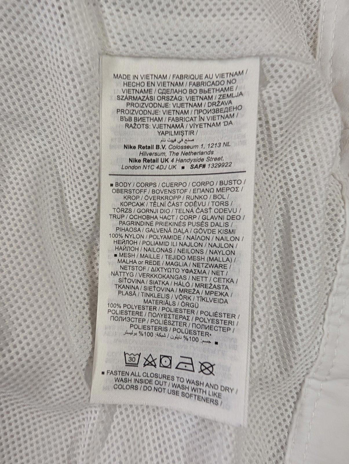 Nike Track Jacket XL Women Oversized Mesh Lined White Swoosh UV Windbreaker