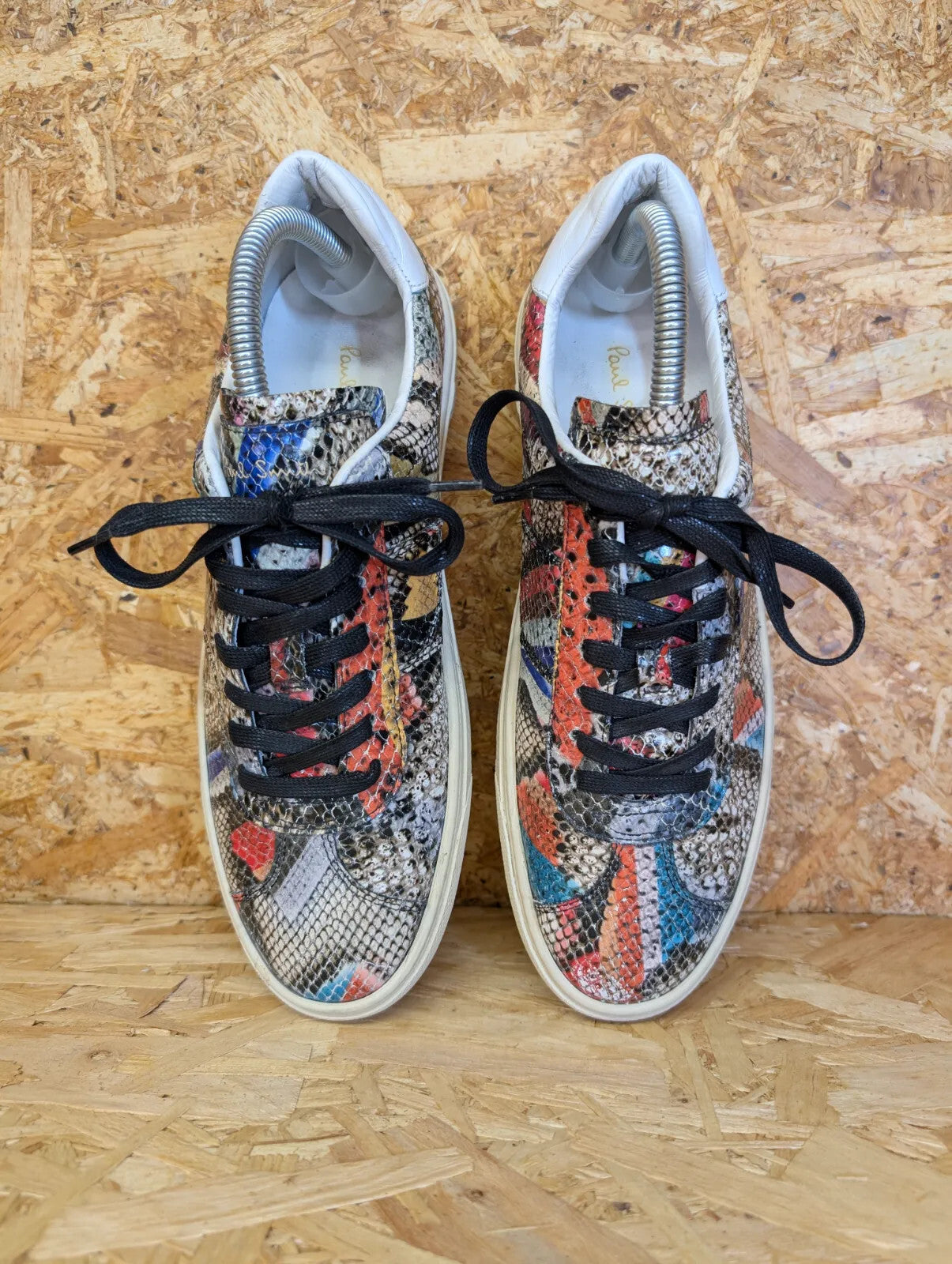 Paul Smith Lace Up Trainers UK 7.5 Peace Leather Snake Low Top 50th Anniversary