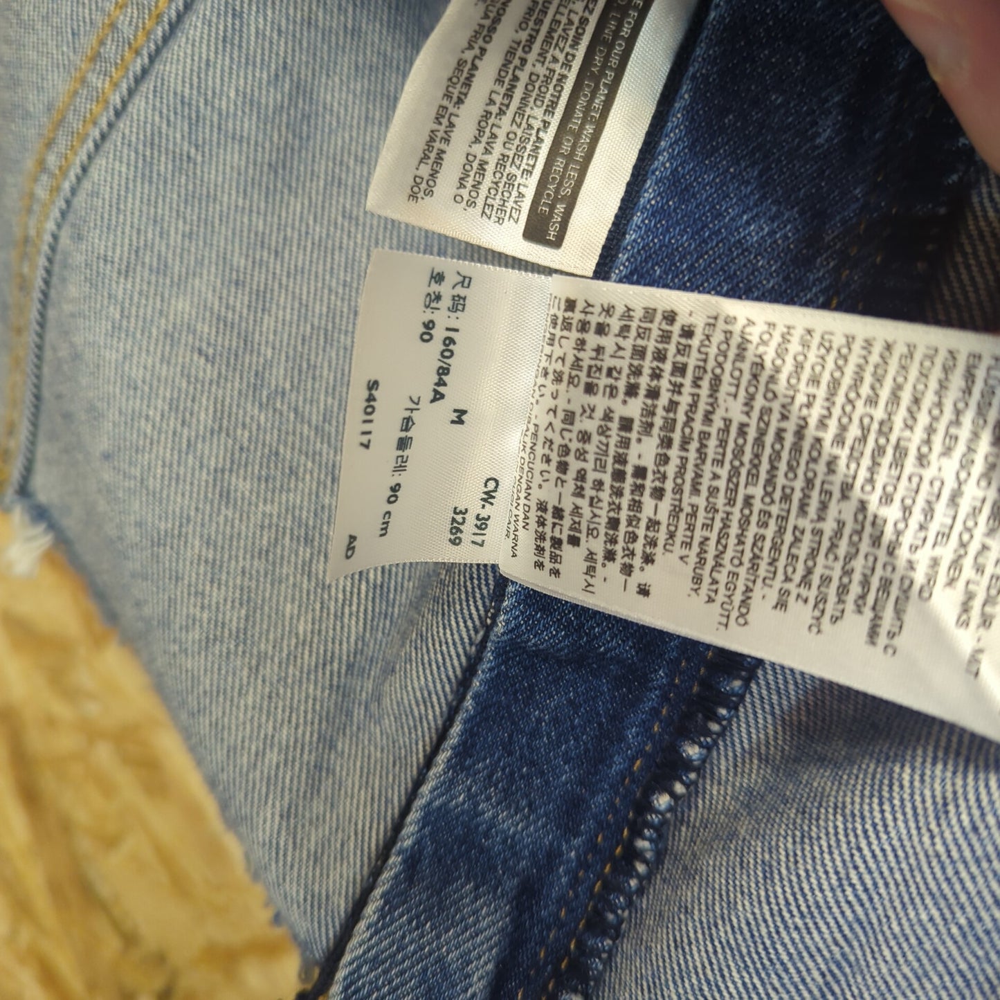 Levis Altered Range Cropped Denim Jean Jacket Womens Size Medium 10-12 Blue