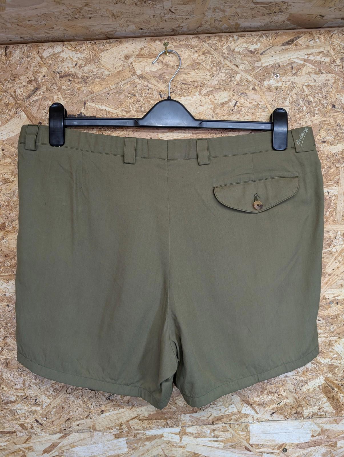 Burberry Shorts W38 Mens Pleated Tailored Front Olive Khaki Green Vintage 90s