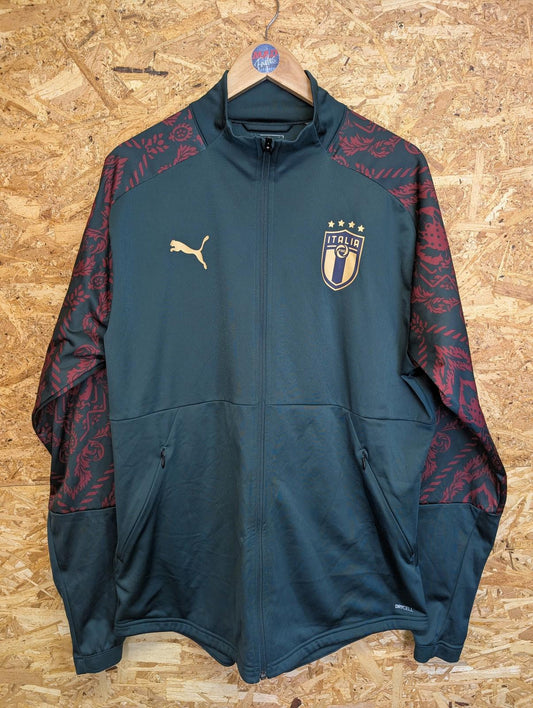 Puma Italy Track Jacket XL Men Retro DryCell Training 19/20 Third Kit Green Gold