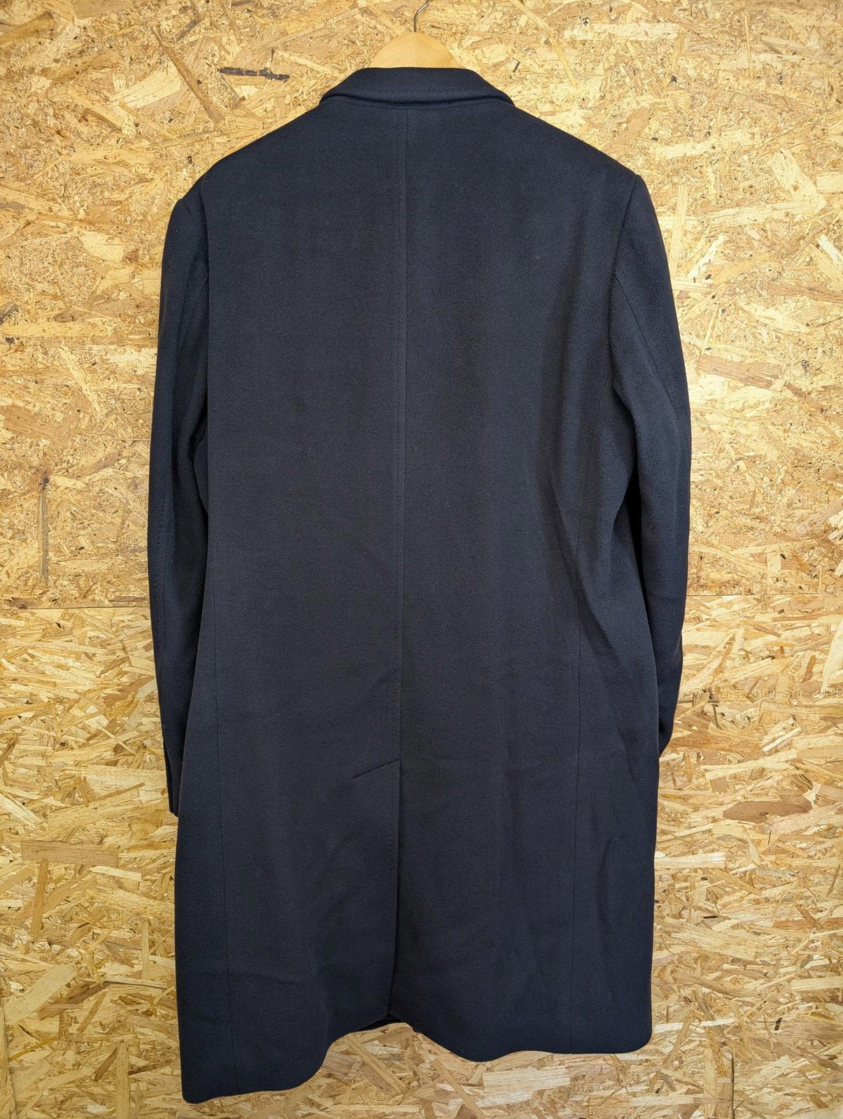 Jaguar Overcoat Mens 42R Large Classic 100% Cashmere Long Navy Blue Winter Coat