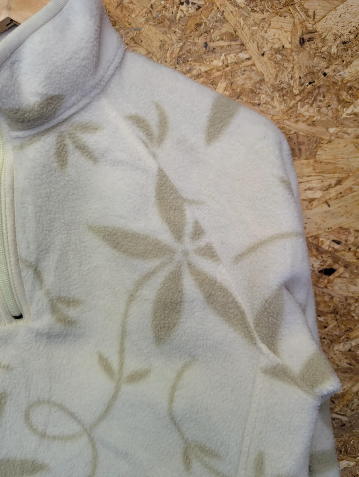 Patagonia Synchilla Fleece Pullover Women Medium Ivory Floral Snap-T Cream White