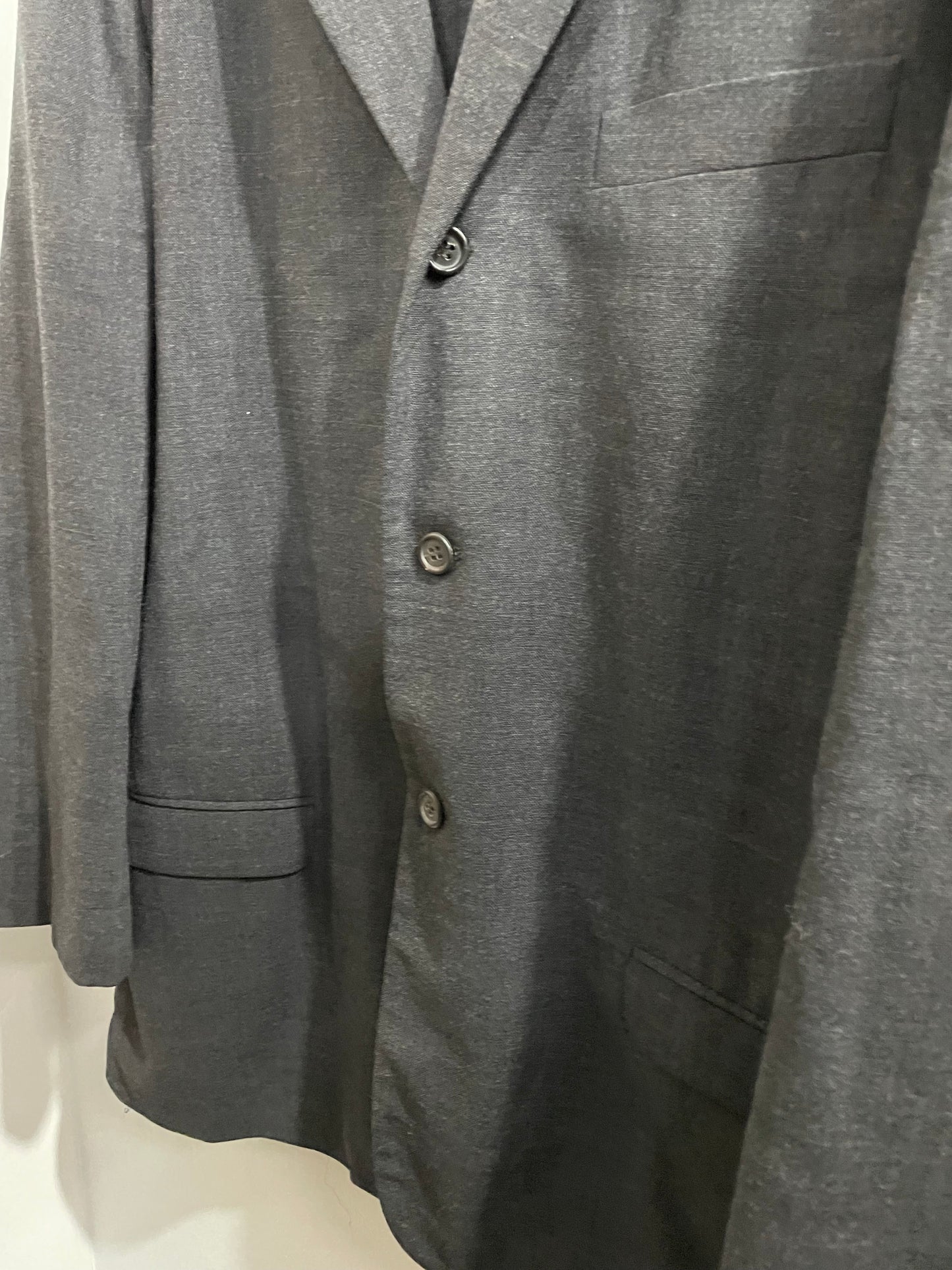 Prada Charcoal Grey Black Button Front Casual Blazer Jacket Mens Extra Large