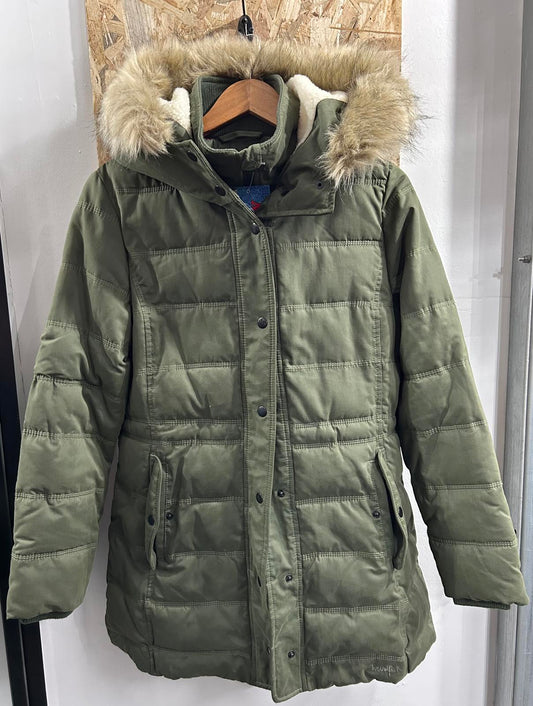 Weird Fish Tonka Parka Womens Medium 10 Khaki Green Quilted Puffer Hooded Coat