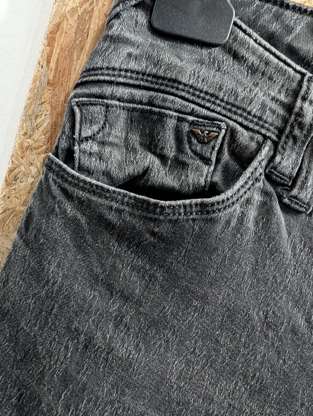Armani Jeans Womens W29 Skinny Denim Black Grey Logo Stretch Texture Zipper Fly