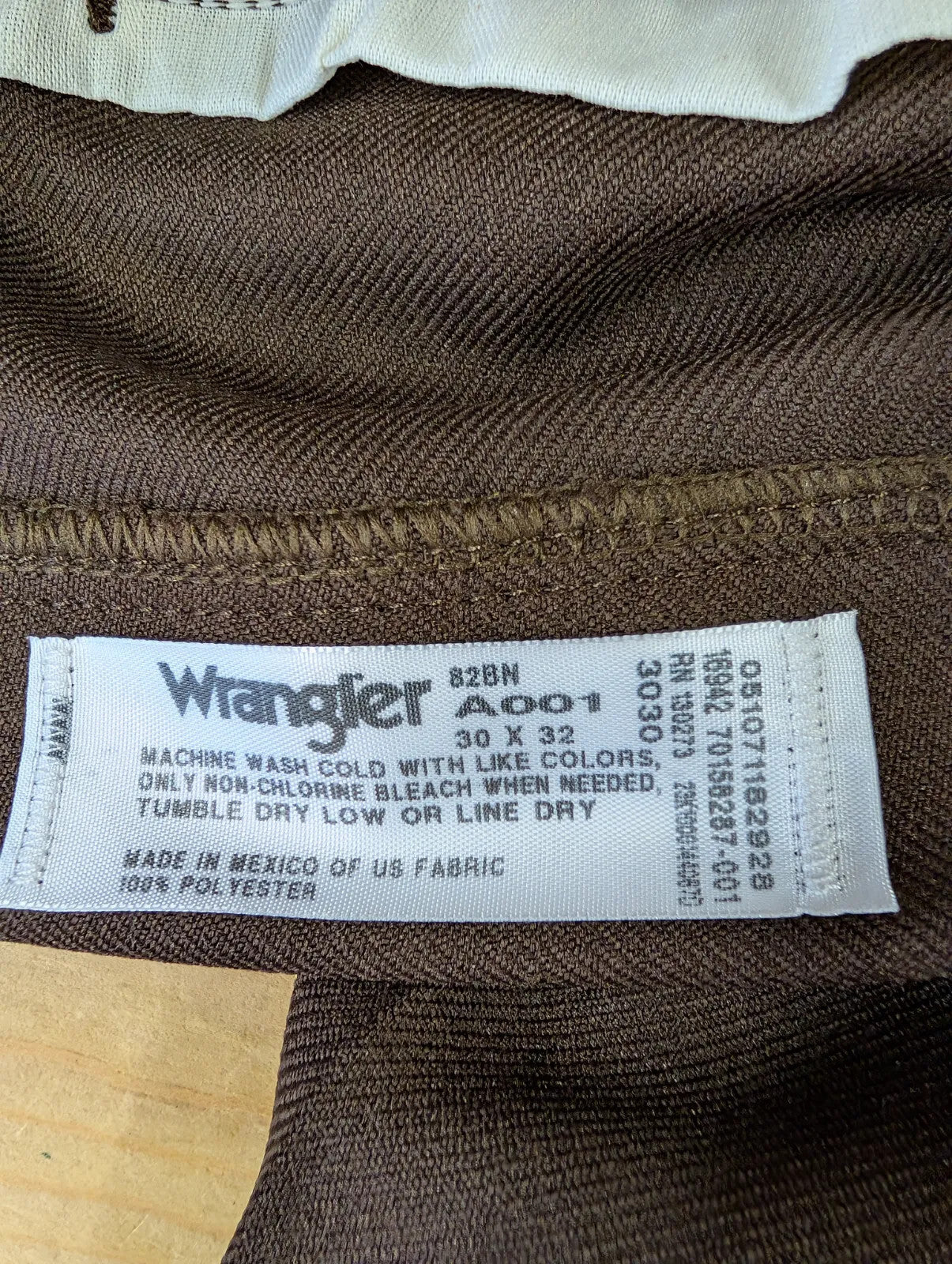 Vintage Wrangler Wrancher Bootcut Trousers W30 L32 Mens Brown Stretch A001 NWT