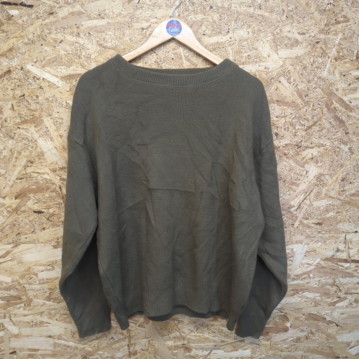 Filson Khaki 100% Virgin Wool 702 Crew Neck Jumper Weekender Sweater USA Large