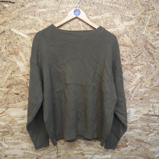 Filson Khaki 100% Virgin Wool 702 Crew Neck Jumper Weekender Sweater USA Large