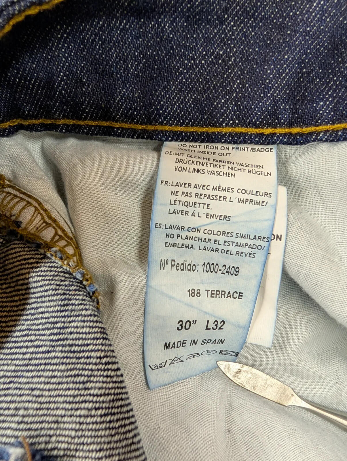 Lois 188 Terrace Jeans Men W30 L32 Dark Blue Denim Button Spain Mod 60s Retro