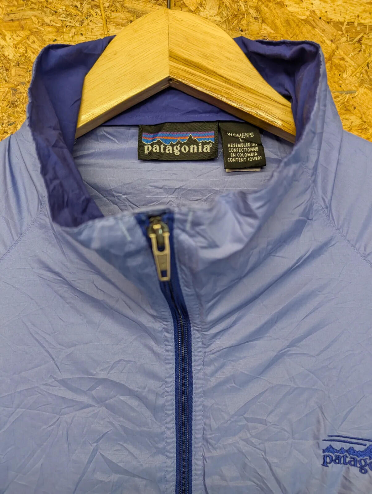 Patagonia Windbreaker Jacket Womens Large Puple Ripstop Full Zip Vintage 90s