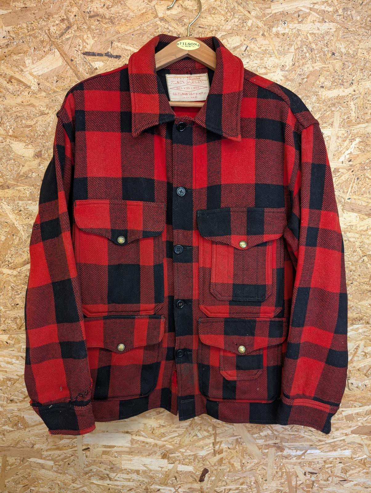 Filson Mackinaw Wool Union Cruiser Mens Large Jacket Made USA Vintage 50s