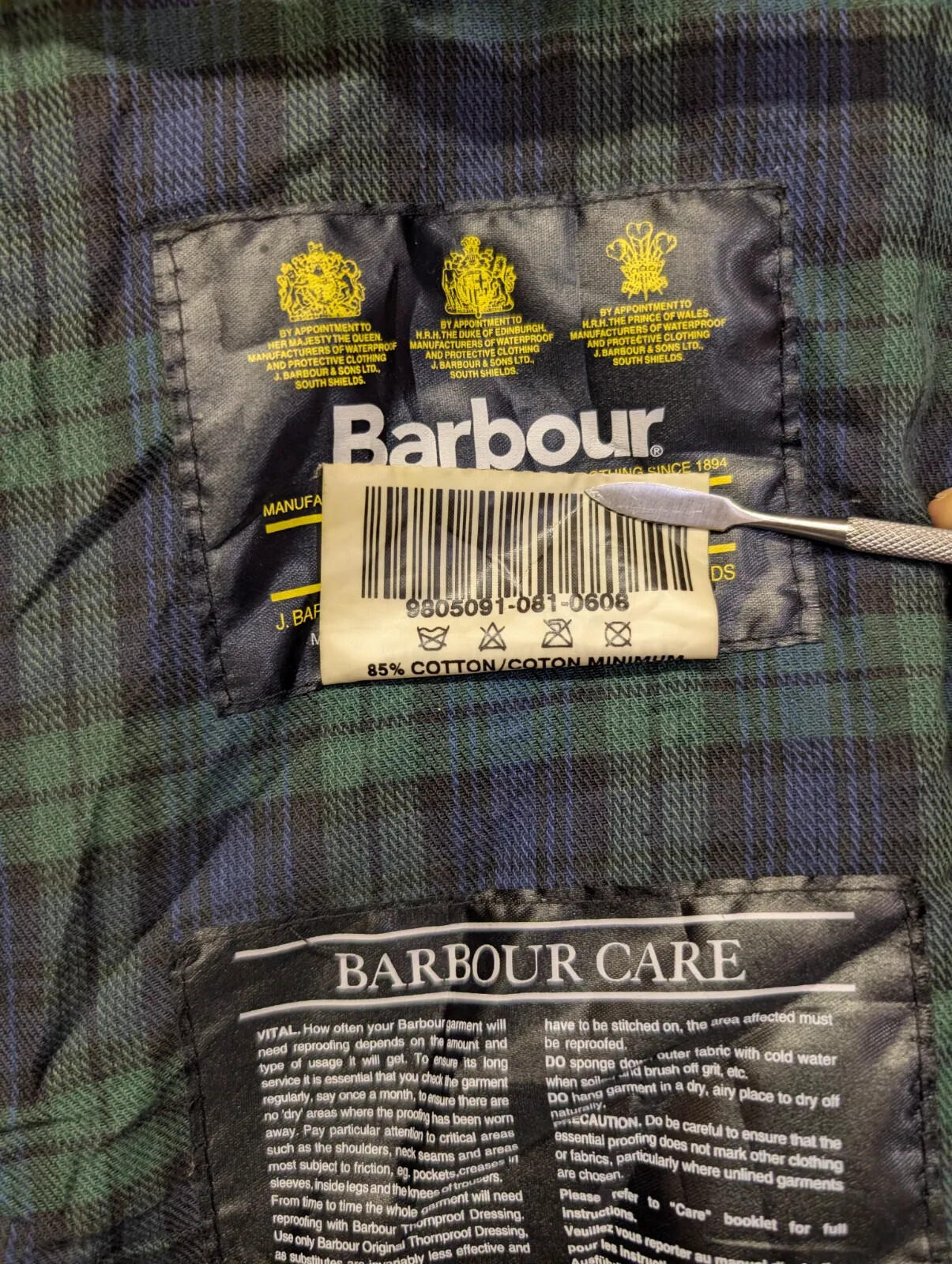 Vintage Barbour Bedale Wax A104 Jacket Mens XL C44 Black Unused 90s Deadstock