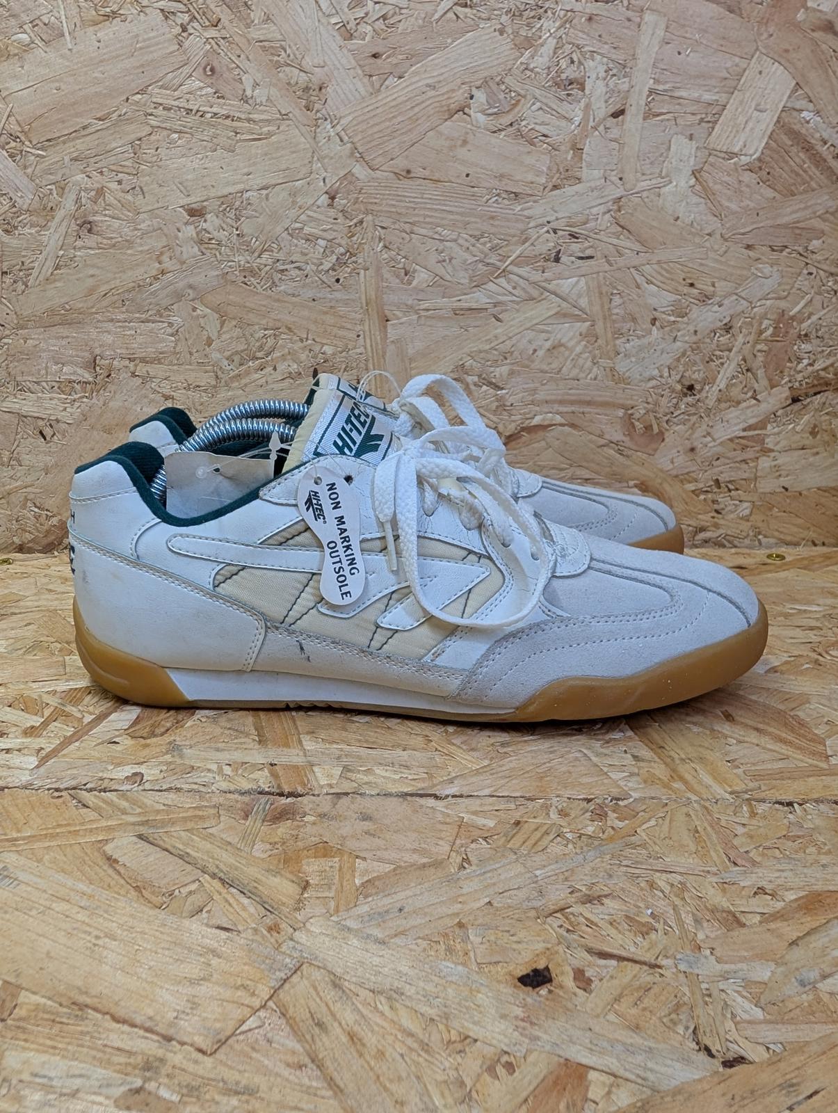 Hi-Tec Squash Classic Indoor Court Shoes Size 9 UK 43 EU Cream Green Suede Lace